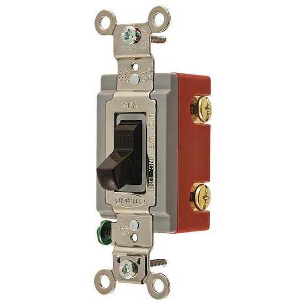Wall Swtch, 1-Pole, 120/277V, 20A, Brn, Toggl