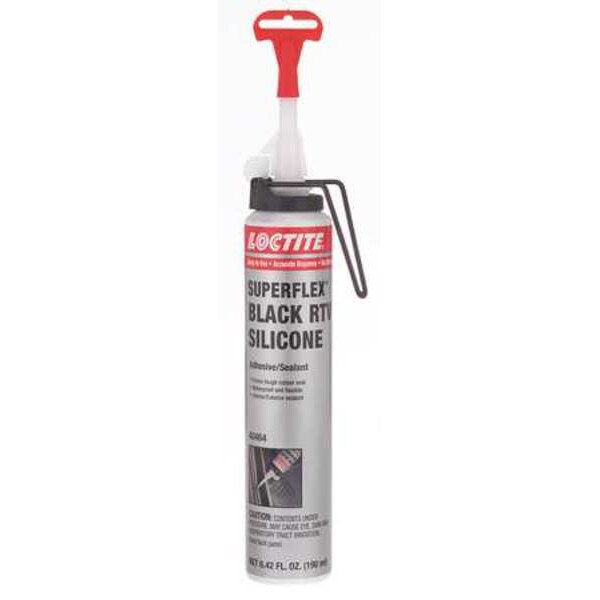 RTV Silicone Sealant, 190 mL, Black, Temp Range -65 to 450 Degrees F
