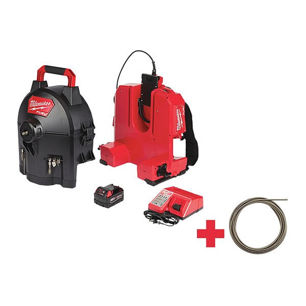 100 ft Cordless Drain Cleaning Machine, 18V