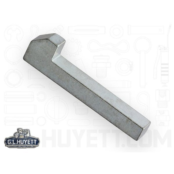 Tapered Gib Head Machine Key, Tapered Gib End, Carbon Steel, Zinc Clear Trivalent, 1-1/2 in L