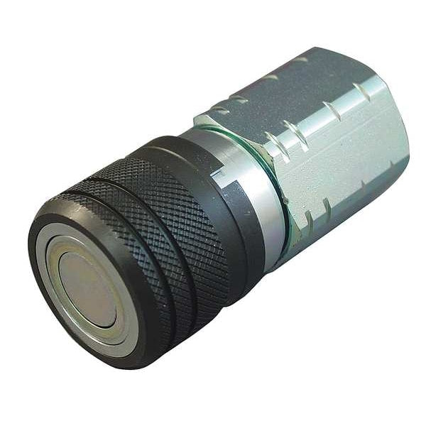 Hydraulic Quick Connect Hose Coupling, Steel Body, Push-to-Connect Lock, 3/4