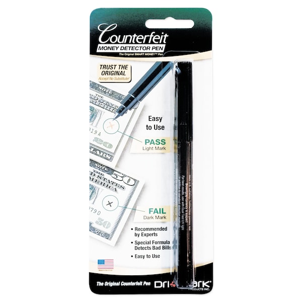 Counterfeit Detector Pen, Black/Brown