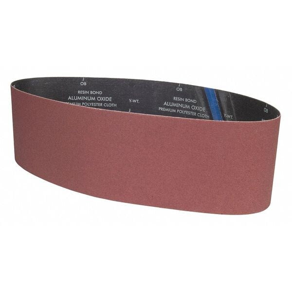 Sanding Belt, Coated, 6 in W, 48 in L, 80 Grit, Medium, Aluminum Oxide, YP0998W, Brown