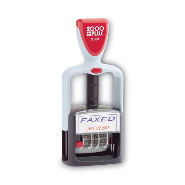 Message Date Stamp, Faxed, Blue/Red Ink