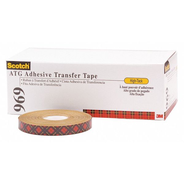 3M⢠969 Adhesive Transfer Tape, 5.0 Mil, 1/2