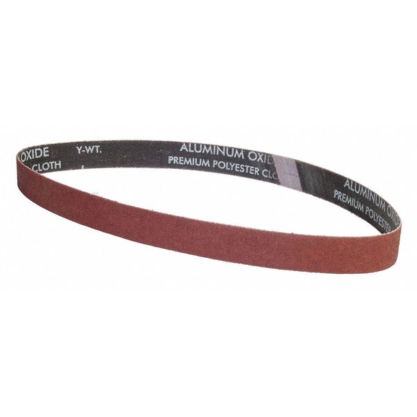 Sanding Belt, Coated, 1 in W, 42 in L, P120 Grit, Medium, Aluminum Oxide, Brown