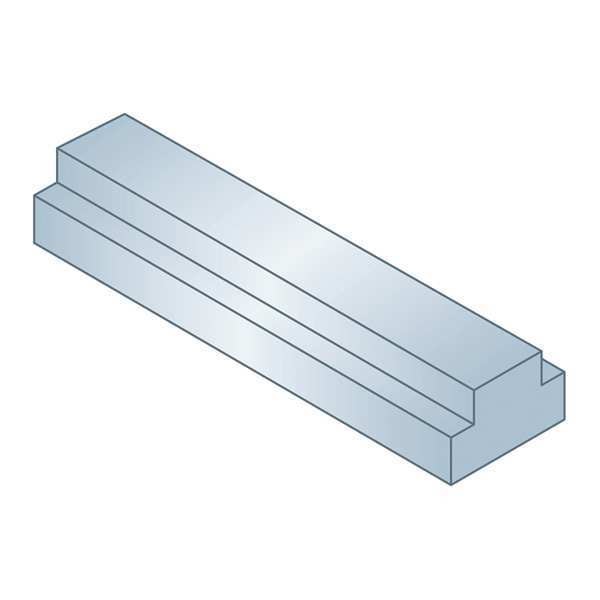 Step Key Stock 2, 1/2 in Top W, 1/4 in Top Step H, 5/8 in Bottom W, 3/16 in Lower Step H