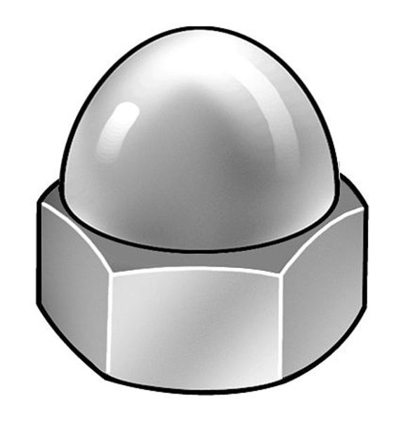 Extra Low Crown Cap Nut, #12-24, Brass, Chome Plated, 11/32 in H, 25 PK