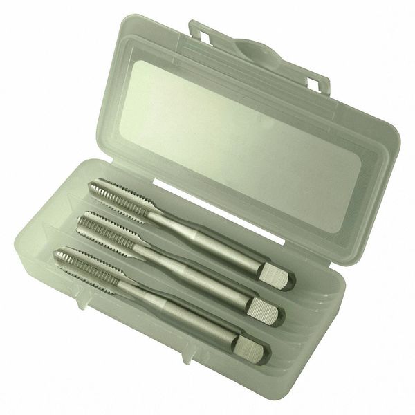 3pc HSS Taper, Plug & Bottoming Hand Tap Set HTGP Greenfield Threading Bright 3-Flute GH2 #5-40UNC