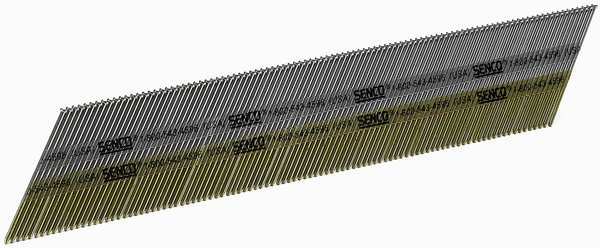 Collated Finishing Nail, 2 in L, 15 ga, Galvanized, Brad Head, 34 Degrees, 4000 PK