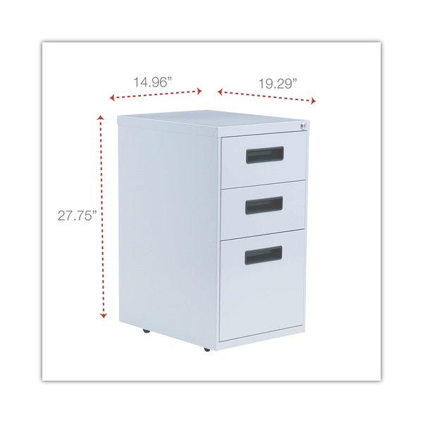 14.96 in W 3 Drawer File Cabinets, Light Gray