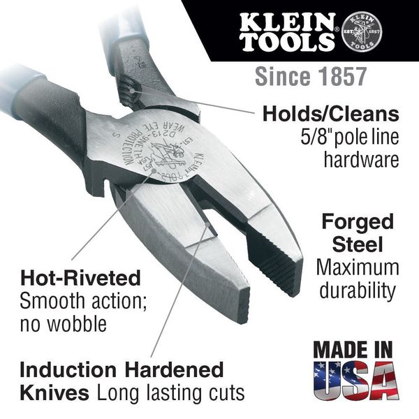 9 3/8 in 2000(TM) Linemans Plier High Leverage, Steel