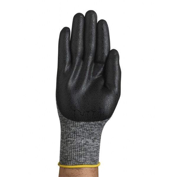 Hyflex, Foam Nitrile Coated Gloves, Palm Coverage, Black, Abrasion Level 3, Large (Size 9), 1 Pair