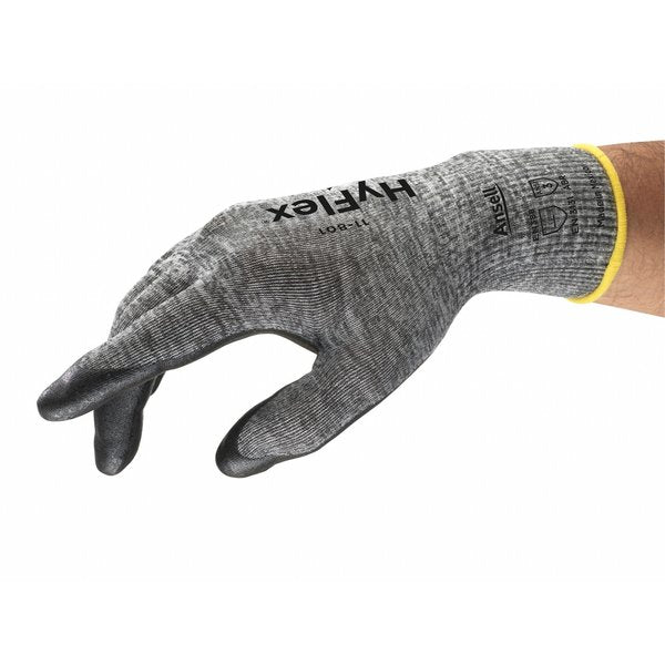 Hyflex, Foam Nitrile Coated Gloves, Palm Coverage, Black, Abrasion Level 3, Large (Size 9), 1 Pair