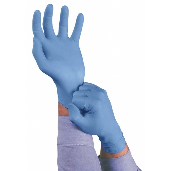 TouchNTuff Disposable Nitrile Gloves, Food Grade, Powdered, Latex Free, M, (8), Blue, 100 Pack