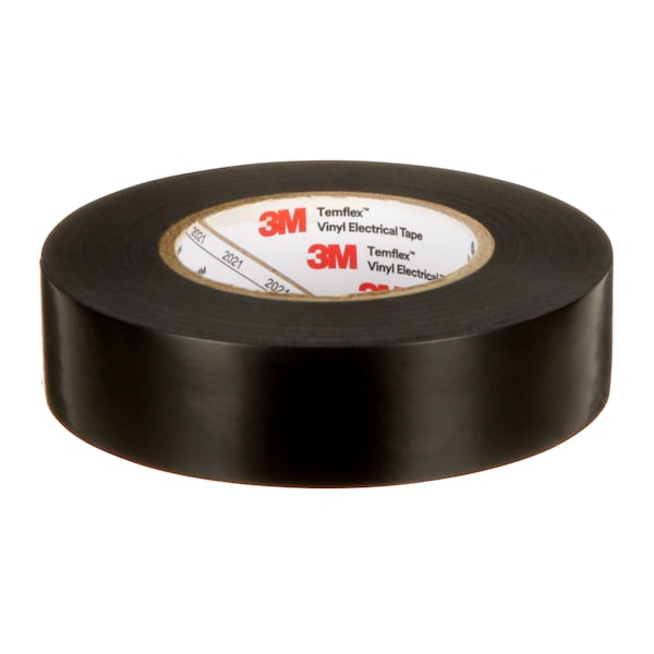 Vinyl Electrical Tape, 3/4 in W x 60 ft L, 6 mil Thick, Black, 1 Pk