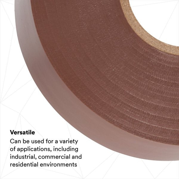 Vinyl Electrical Tape, 35, Scotch, 3/4 in W x 66 ft L, 7 mil thick, Brown, 1 Pack