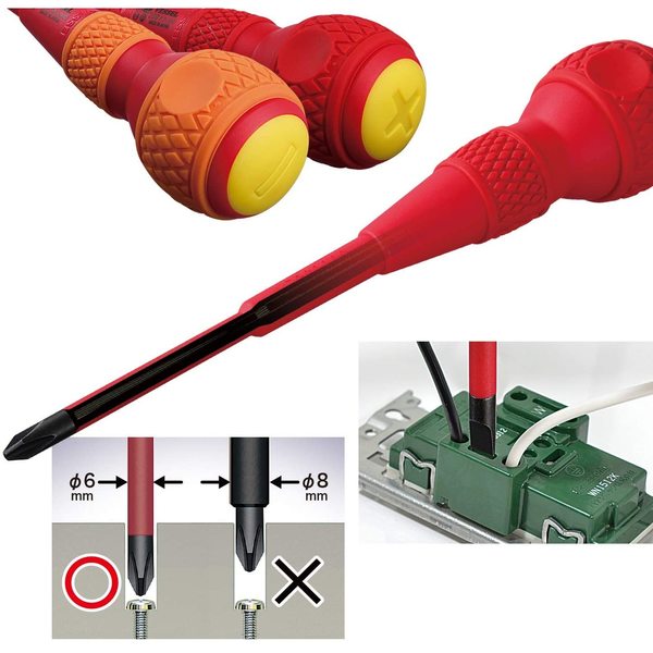 BALL GRIP Insulated Screwdriver No.200 +