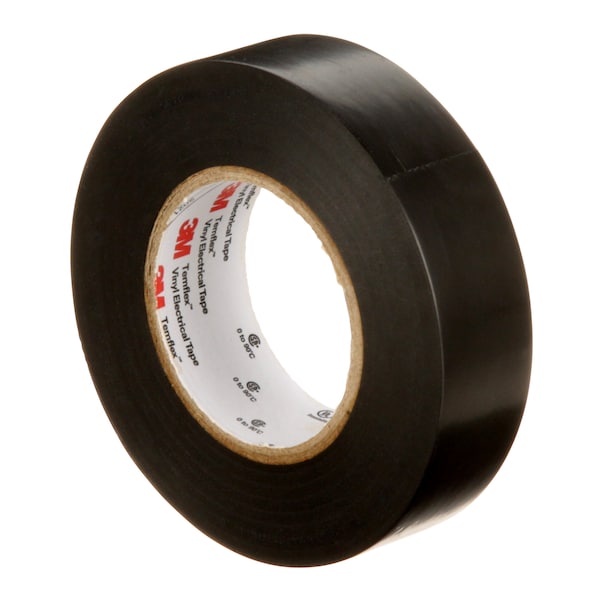 Vinyl Electrical Tape, 3/4 in W x 60 ft L, 6 mil Thick, Black, 1 Pk