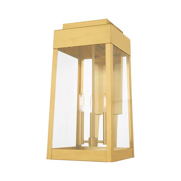 Oslo 3 Light Satin Brass Outdoor Wall La