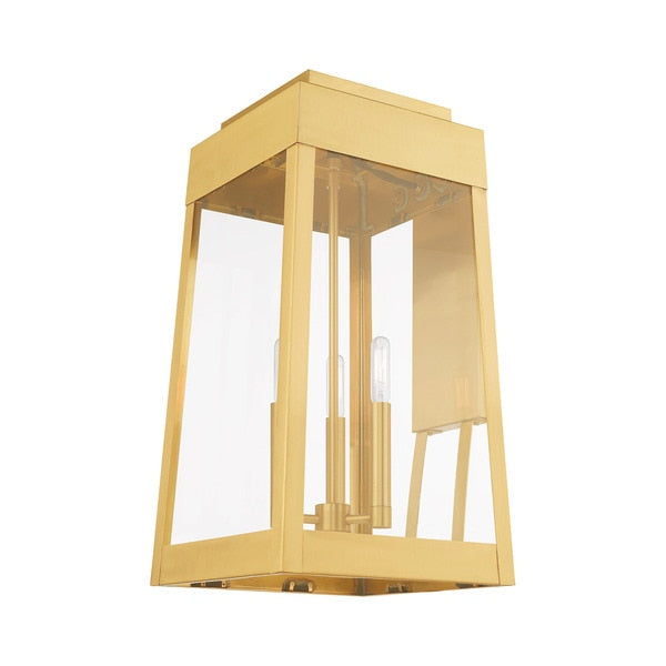 Oslo 3 Light Satin Brass Outdoor Wall La