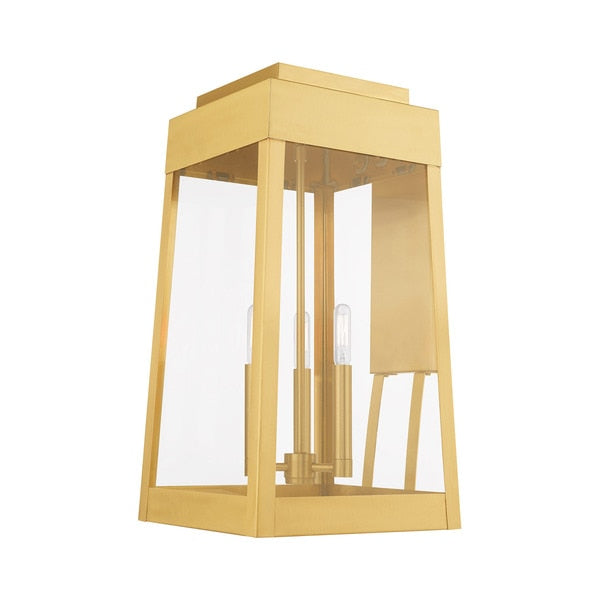 Oslo 3 Light Satin Brass Outdoor Wall La
