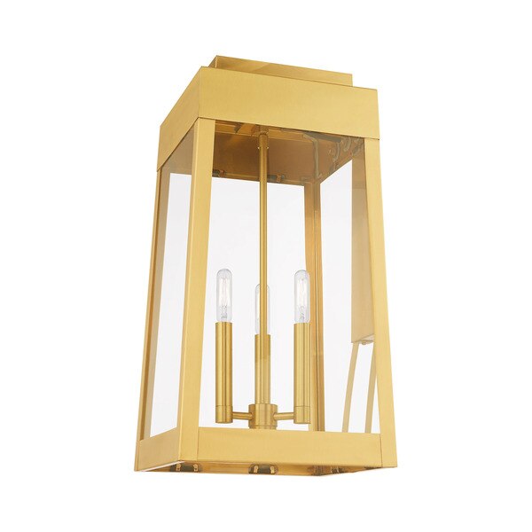 Oslo 3 Light Satin Brass Outdoor Wall La