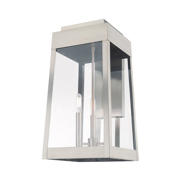 Oslo 3 Light Brushed Nickel Outdoor Wall Lantern