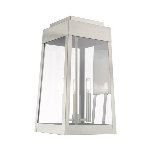 Oslo 3 Light Brushed Nickel Outdoor Wall Lantern