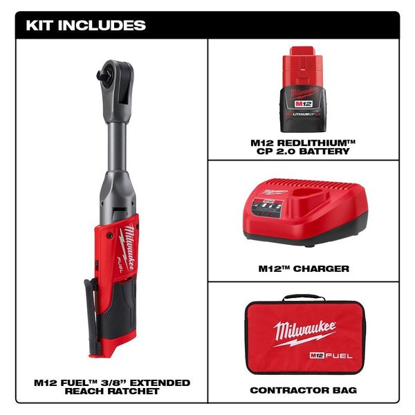 Ratchet, Cordless, Straight, 3/8