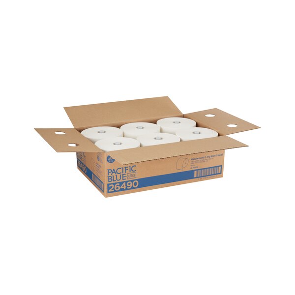 Pacific Blue Ultra Hardwound Paper Towels, 1, 1, 1150 ft, White, 6 PK