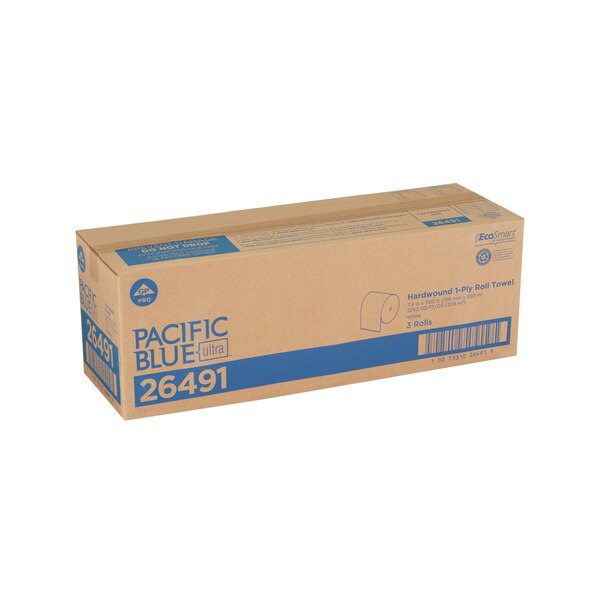 Pacific Blue Ultra Hardwound Paper Towels, 1, 1, 1150 ft, White, 3 PK