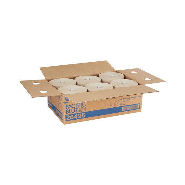Pacific Blue Ultra Hardwound Paper Towels, 1, 1, 1150 ft, Brown, 6 PK