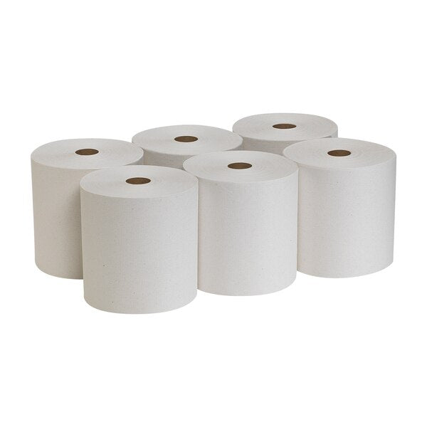 Pacific Blue Basic Hardwound Paper Towels, 1, Continuous Roll, 800 ft, White, 6 PK