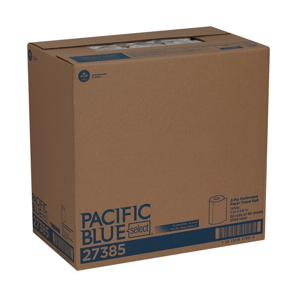 Pacific Blue Select Perforated Roll Paper Towels, 2, 85, 60 ft, White, 30 PK