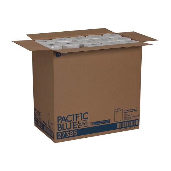 Pacific Blue Select Perforated Roll Paper Towels, 2, 85, 60 ft, White, 30 PK