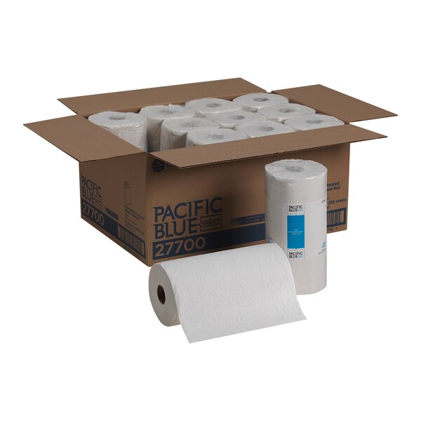 Pacific Blue Select Perforated Roll Paper Towels, 2, 250, 230 ft, White, 12 PK