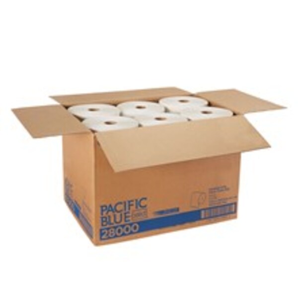 Pacific Blue Select Hardwound Paper Towels, 2, Continuous Roll, 350 ft, White, 12 PK