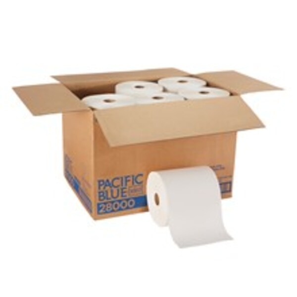 Pacific Blue Select Hardwound Paper Towels, 2, Continuous Roll, 350 ft, White, 12 PK
