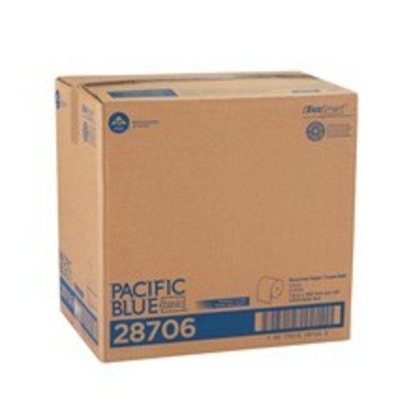 Pacific Blue Basic Hardwound Paper Towels, 1, Continuous Roll, 350 ft, White, 12 PK