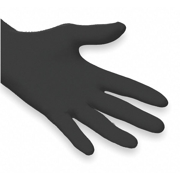 Microflex Onyx Exam Gloves with Textured Fingertips, Nitrile, Powder-Free, Medium, Black, 100 Pack