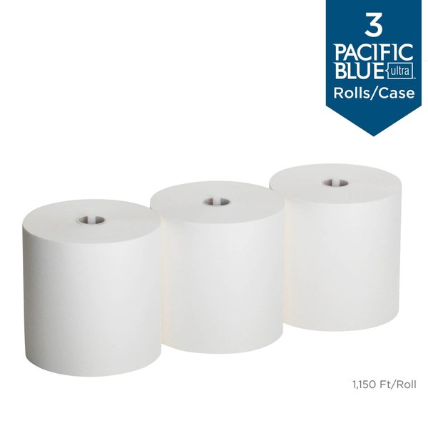 Pacific Blue Ultra Hardwound Paper Towels, 1, 1, 1150 ft, White, 3 PK
