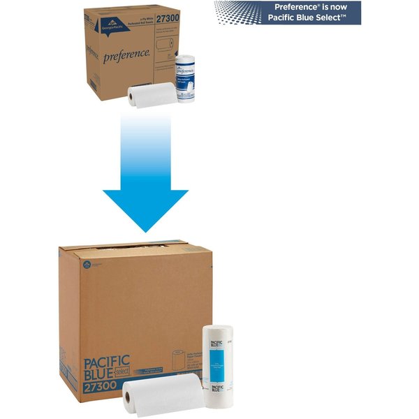 Pacific Blue Select Perforated Roll Paper Towels, 2, 100, 73 ft, White, 30 PK
