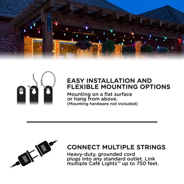 Seasons Cafe Lights, 48 ft., 24 Bulbs