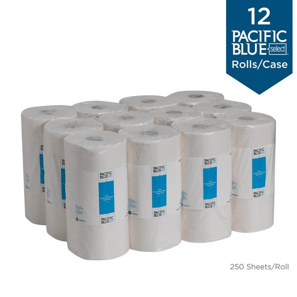 Pacific Blue Select Perforated Roll Paper Towels, 2, 250, 230 ft, White, 12 PK