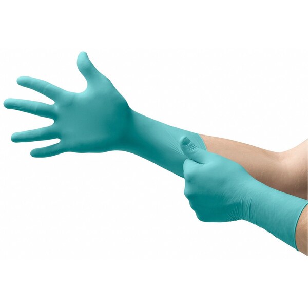 Microflex Disposable Nitrile Gloves, Exam Grade, Fully Textured, Powder-Free, L, Green, 50 Pack