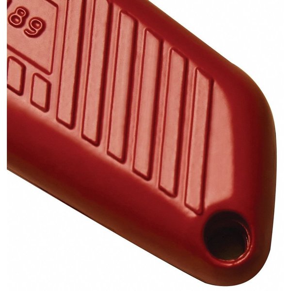 Safety Knife, Self-Retracting, 5 7/8 in L, Rounded Steel Safety Blade, General Purpose, Orange