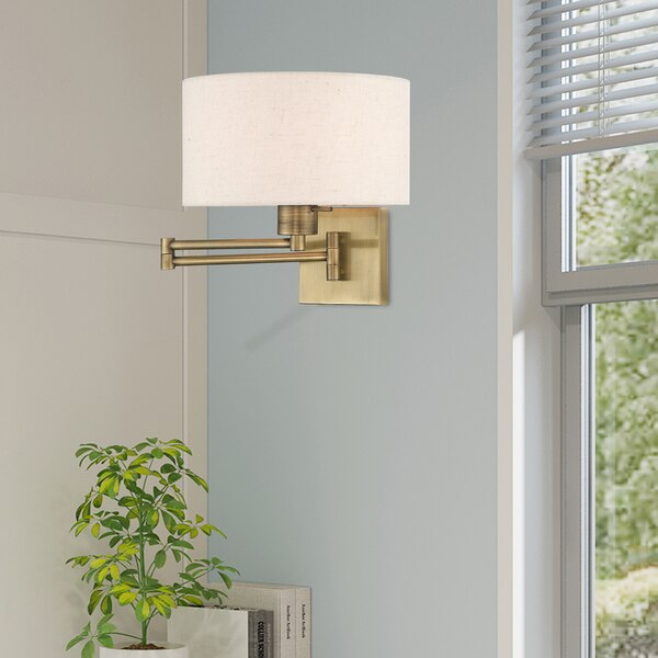 Swing Arm Wall Lamps 1 Light Antique Brass Swing Arm Wall Lamp