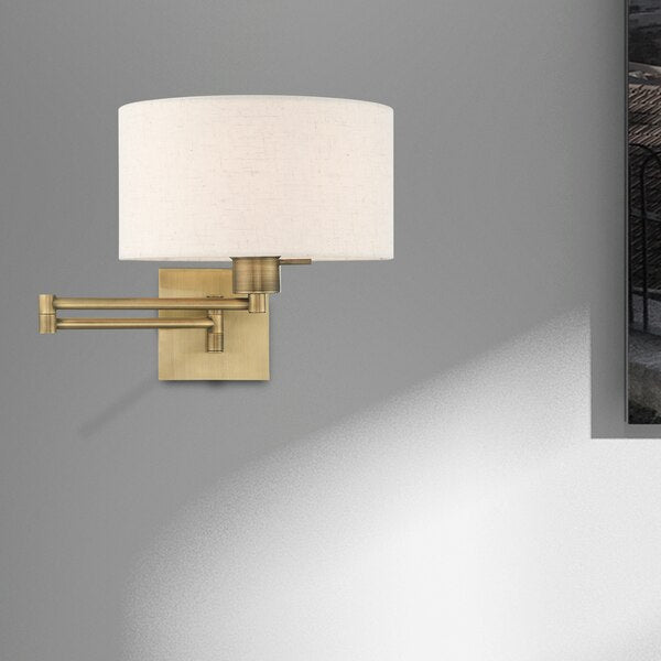 Swing Arm Wall Lamps 1 Light Antique Brass Swing Arm Wall Lamp