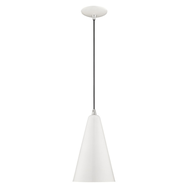 Metal Shade Mini Pendants 1 Light Shiny White Mini Pendant
